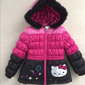 Hello Kitty winter puffer coat, toddler 2T.